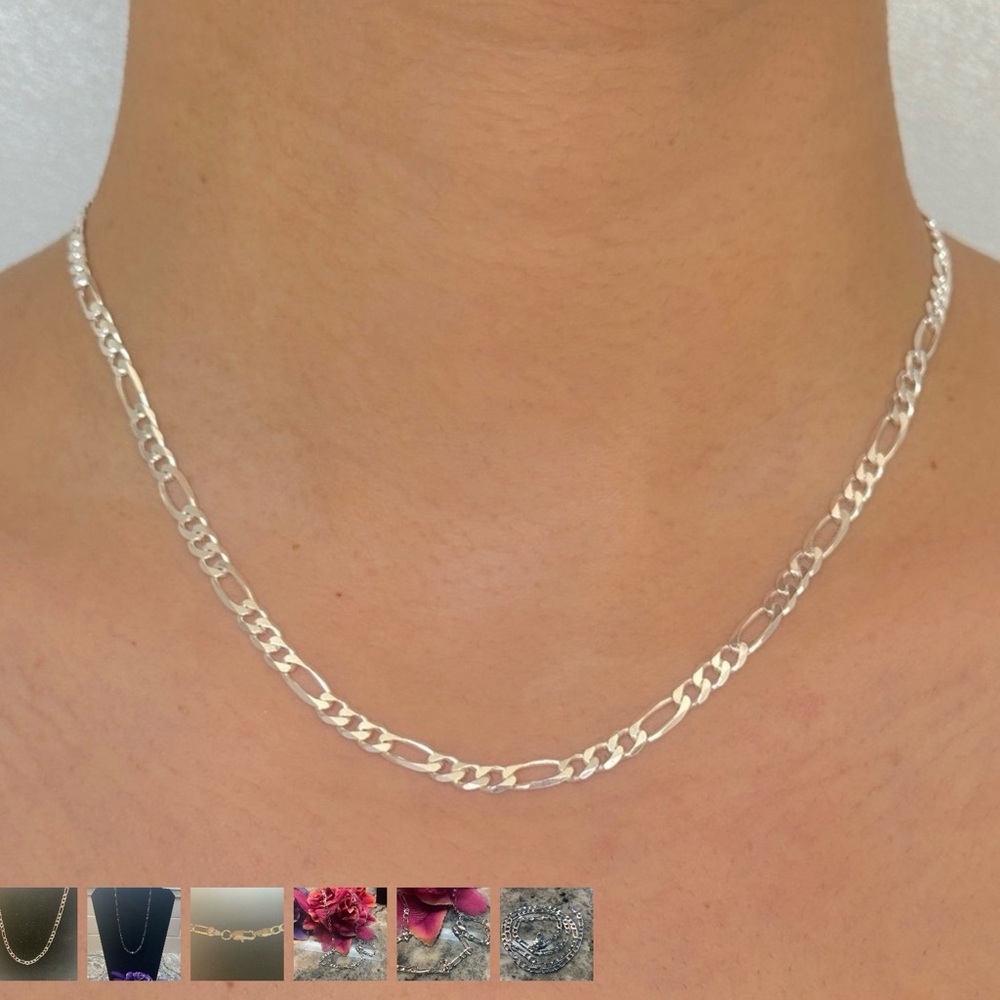 BRAND NEW Nordstrom Silver 925 Figaro chain  Necklace